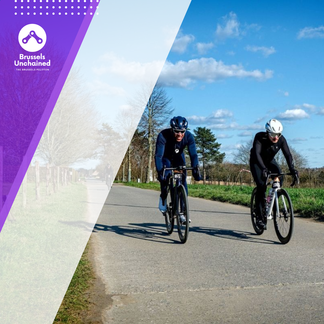 Riders Kim and Andrea face the next wave of cobbles at the Omloop Het Nieuwsblad Cyclo 2023