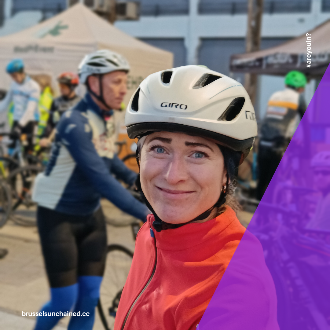 Kirstyn awaits the start of the Omloop Het Nieuwsblad Cyclo 2023