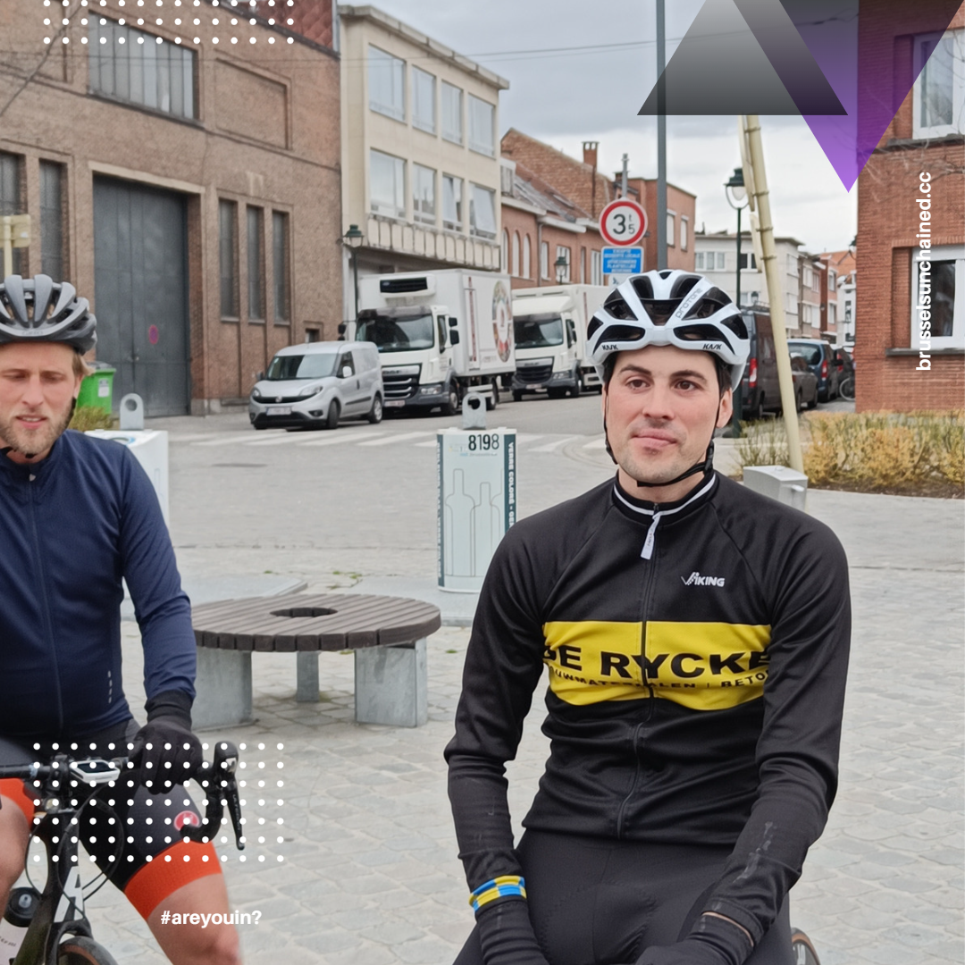 Two riders waiting at the start of the Fast Tuesdays Ride