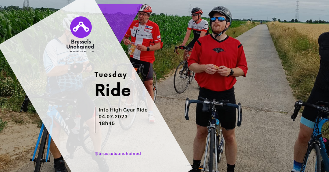 Group of cyclists waiting at a country road