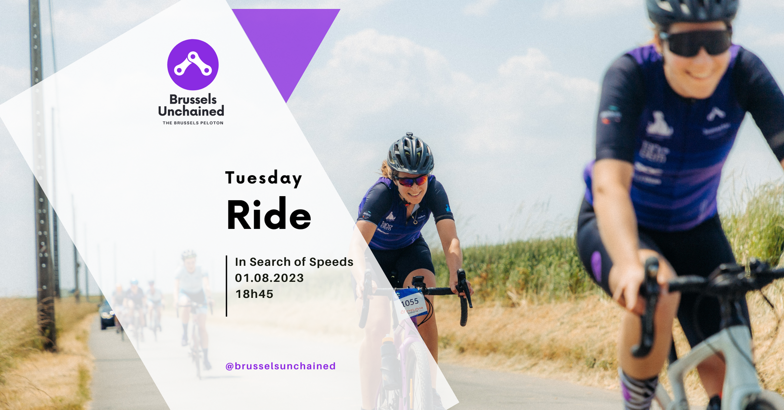 Two women cyclists racing