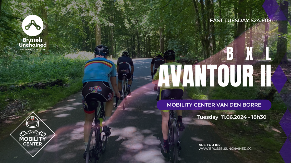 cover image showing four cyclists riding on tarmac surrounded by forest