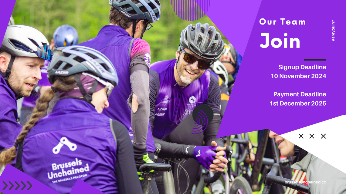 group of cyclists huddled together discussing strategy