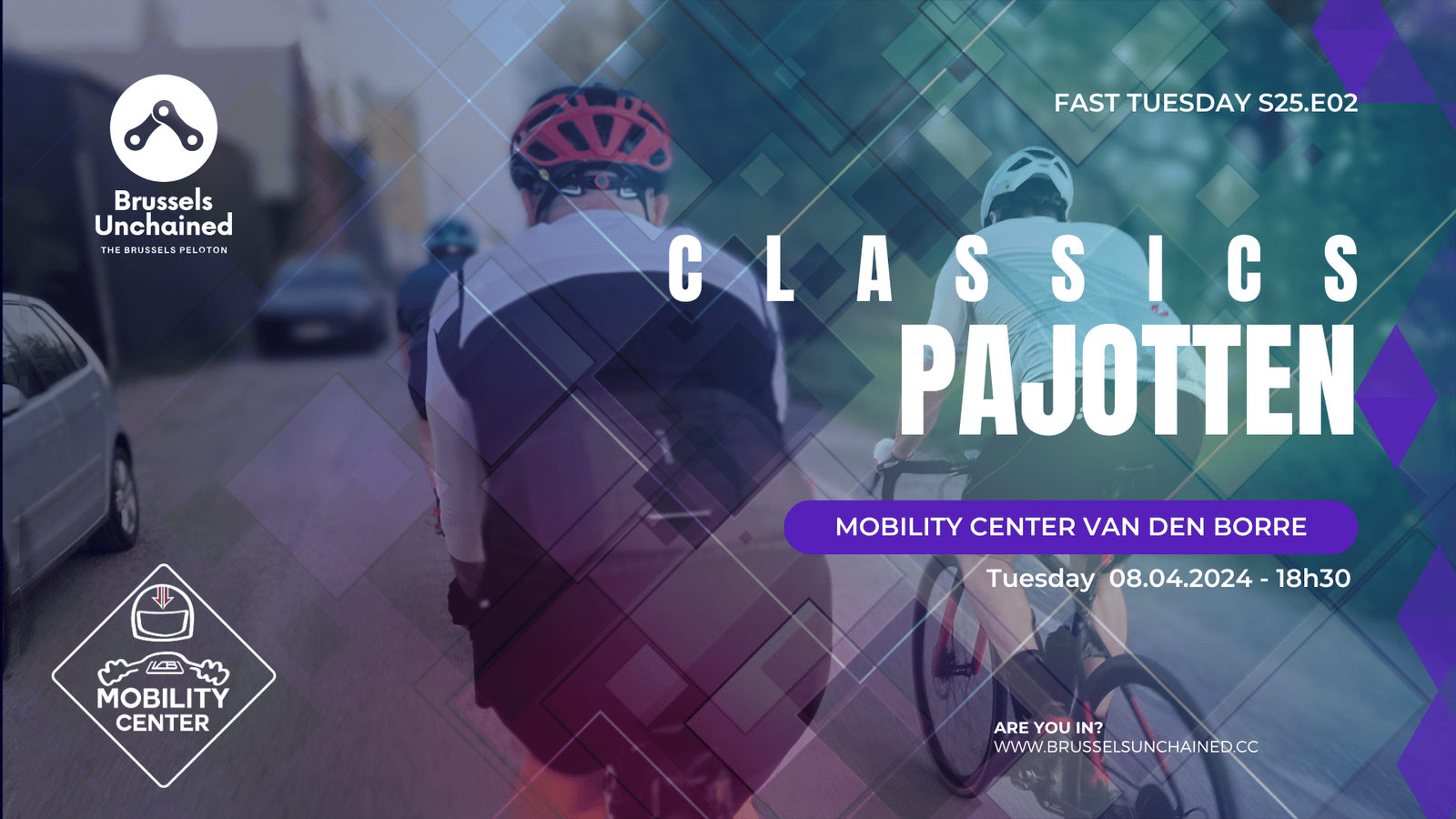 view from the back of cyclists on the street